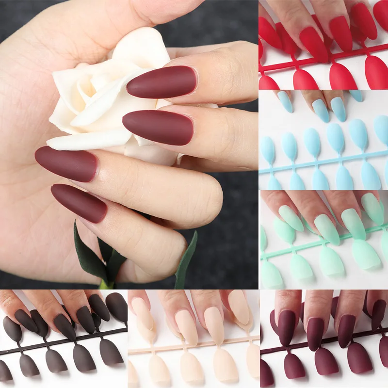 

ROSALIND 24pcs Matte Fake Nails Nail Art Manicure Tips For False Nail Art Decoration Forms Extension Manicure Art False Nails