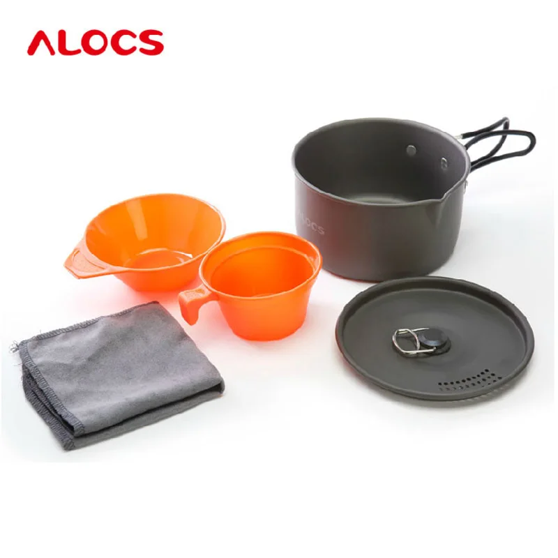 ALOCS CW S03 1 2 People Foldable 1L Pot and 1 Cup and 1 Bowl Outdoor