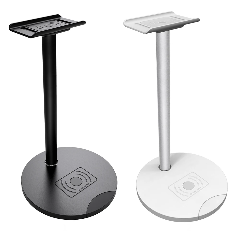 New Wireless Charging Headset Stand Headphone Holder Aluminum Stand for Samsung Galaxy Black White