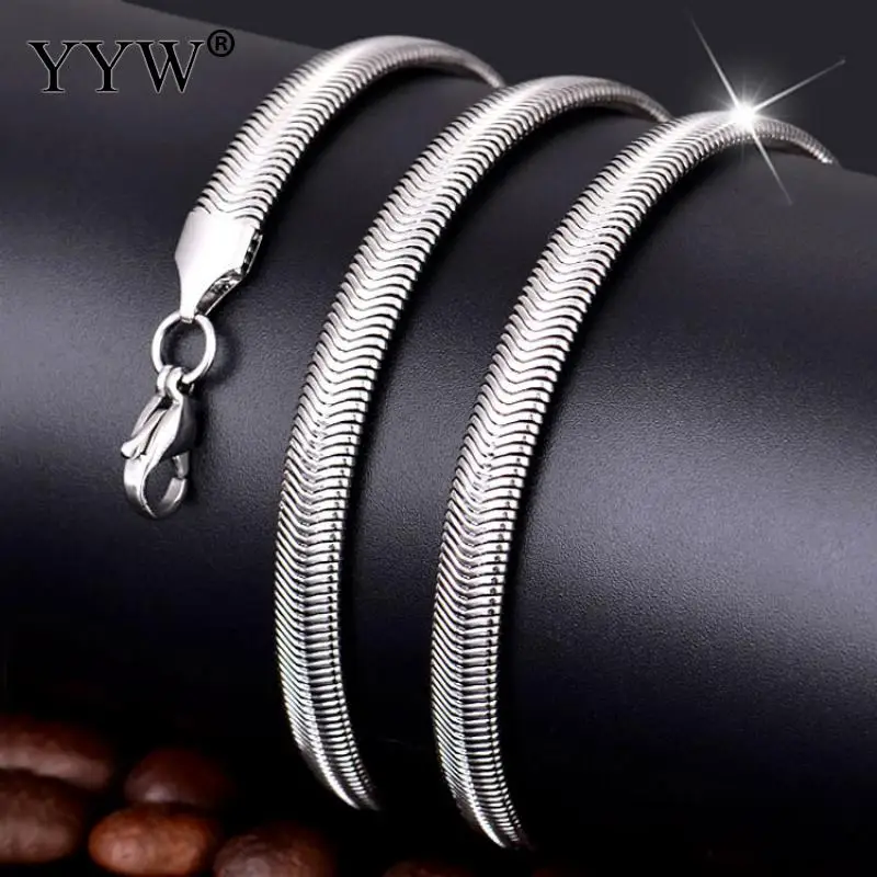 

Wholesale 316L Stainless Steel 4MM 6MM Flat Snake Chain Necklace Fashion Jewelry For Men and Women Length 50-70CM drop shipping