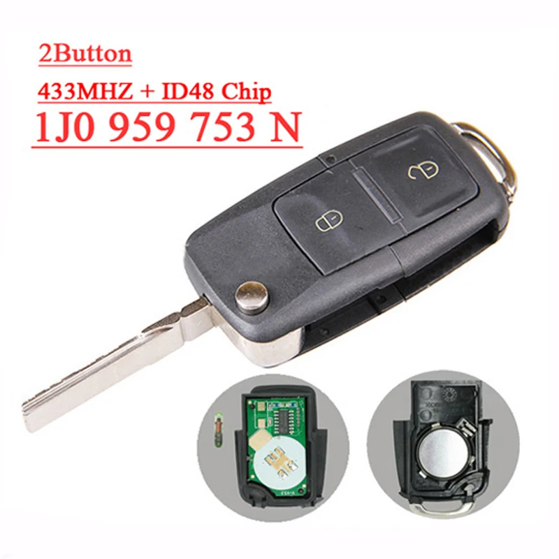 Prix pour (1J0 959 753 N) 1J0 959 753N 2 Bouton Flip À Distance Émetteur Clé Pour 1998-2000 VW Passat Golf MK4 Prix pour (1J0 959 753 N) 1J0 959 753N 2 Bouton Flip À Distance Émetteur Clé Pour 1998-2000 VW Passat Golf MK4