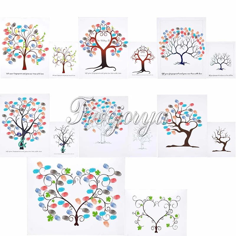 

60cm*75cm Finger print Tree Wedding Party graduation Canvas for 150-200 people Fingerprint Thumbprint Tree