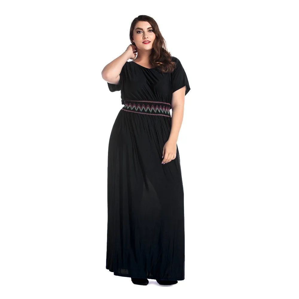 

Summer Women Long Maxi Dress Big Size 7XL Casual Beach Batwing Sleeve O Neck Vestidos longos de verao