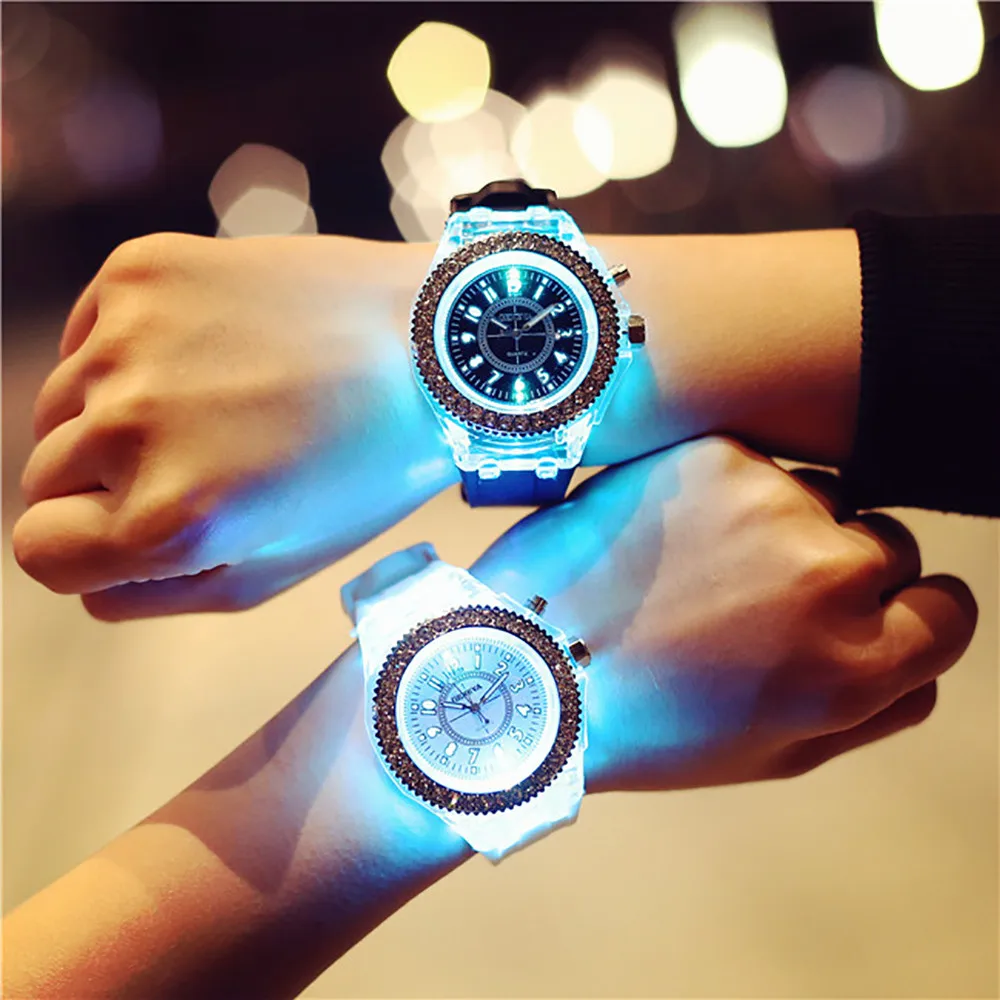 Лидер продаж, креативные часы унисекс, светодиодный, для мужчин и женщин, пара, часы, умная электроника, повседневные часы, Relogio Femimino# W