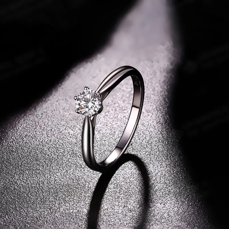 Двойные кольца для женщин Forever Classic простой стиль шесть когтей кубического циркония 3 цвета свадебный подарок модное ювелирное изделие KCR033M