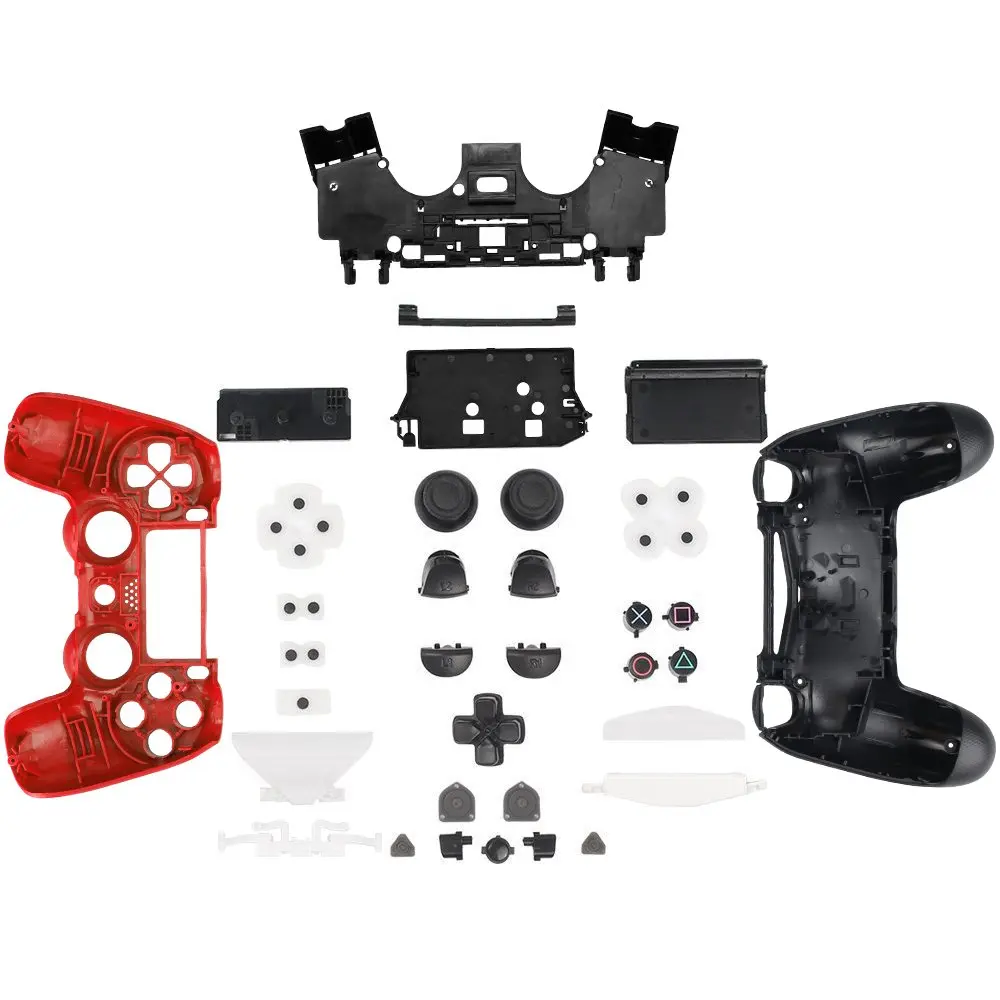 

PS4 Red Full Set Housing Shell Case Replacement Mod Kit For Sony Playstation 4 Dualshock 4 PS 4 V1 Wireless Controller Gamepad