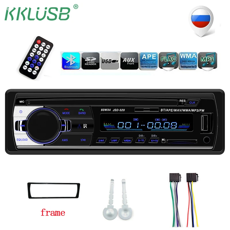 1 Din FM автомобильное радио 12 в Bluetooth Радио Кассетная запись Стерео Авторадио Aux