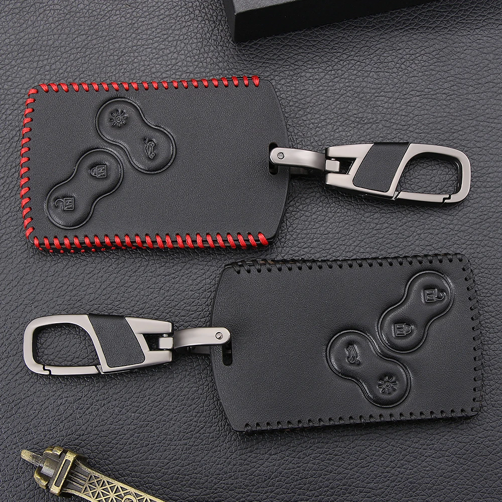 

New Design Leather Key Case Car Styling Key Cover For Renault Duster Megane 2 3 Captur Kadjar Clio Accessories