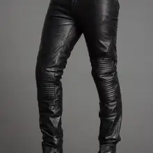 28-39 хит весенние мужские новые модные повседневные обтягивающие штаны из искусственной кожи