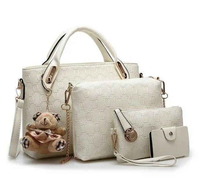 

Beige Composite Bags Women Bag Red Handbags Zipper 6 Color Lovely Bear Versatile Women Messenger Bags