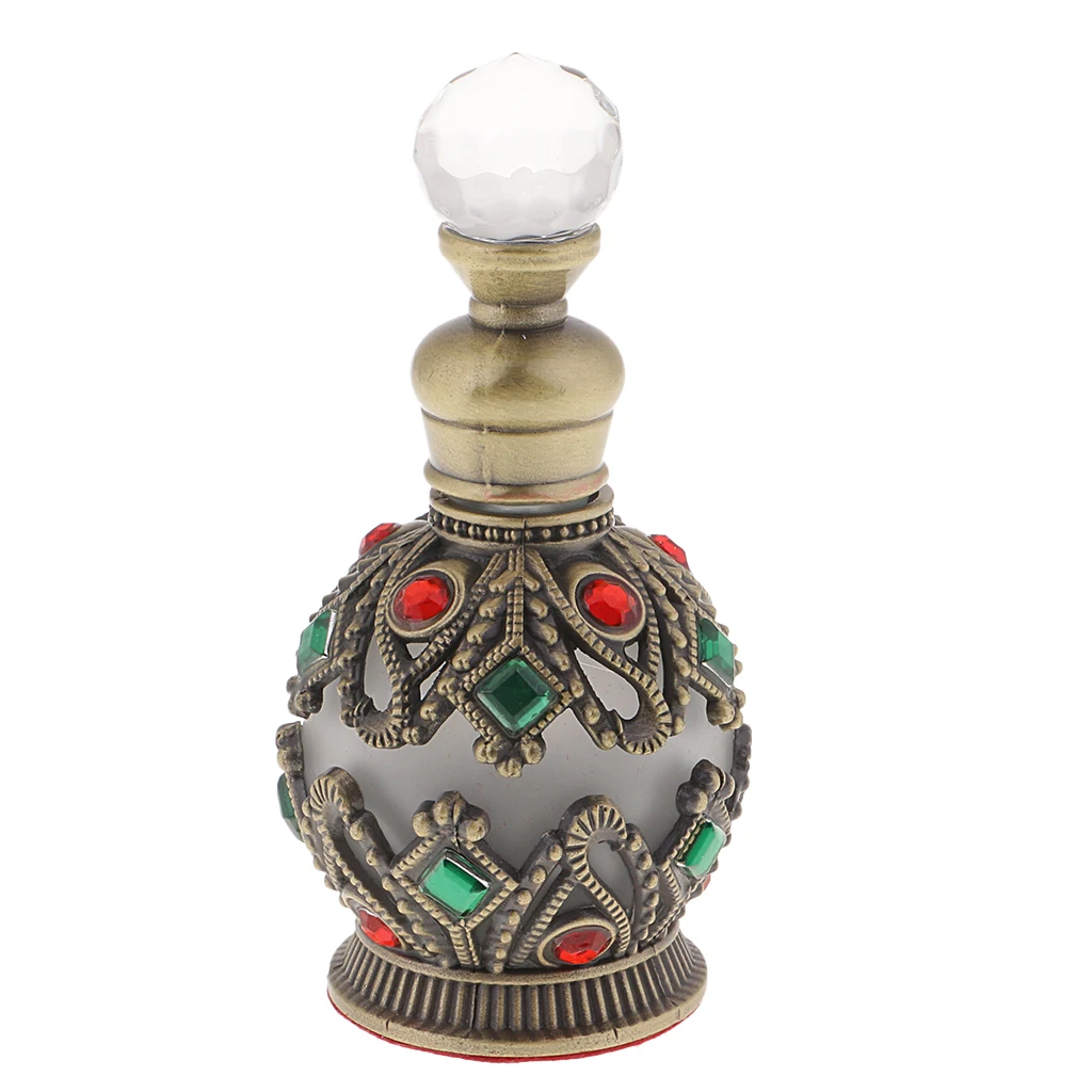 MagiDeal Beautiful Antique 15ml Refillable Glass Perfume Bottles Case Box for Elegant Woman Wedding Gift #1