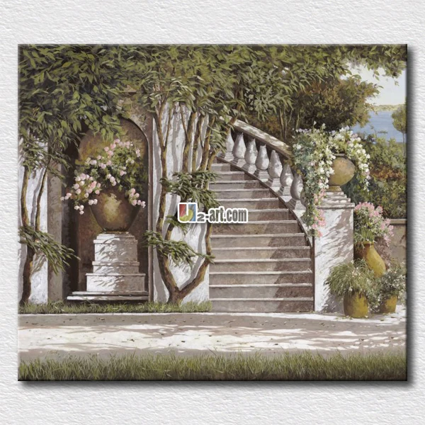 

Old city stairs pictures home decoration wall arts for living room friends unique gift light colors printing