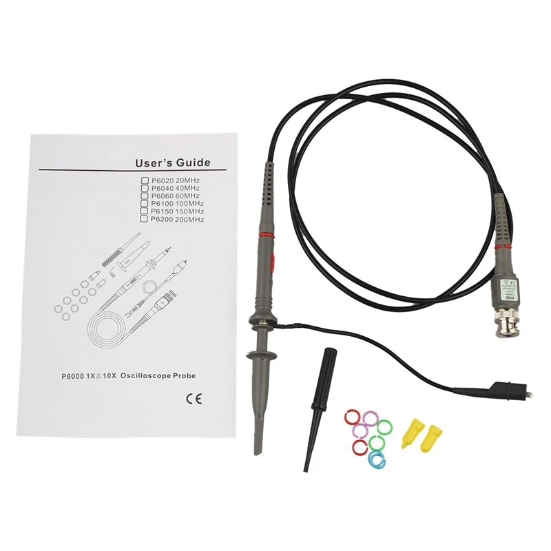 ELEG-1Set High Quality P6100 Oscilloscope Probe DC-100MHz Scope Clip Probe 100MHz