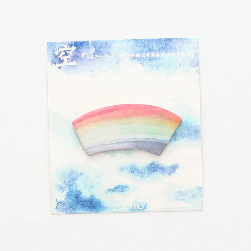 Облако Радужный шарик капли воды Липкие заметки милый мультфильм бумага блокнот наклейка школьные офисные канцелярские принадлежности - Цвет: Rainbow