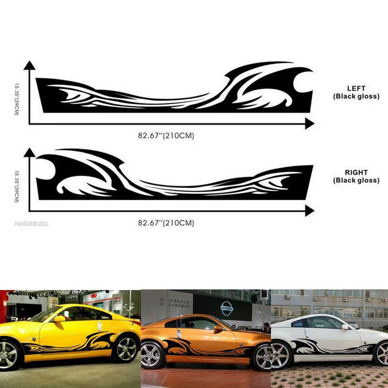 2 шт спрей пламя Боковая дверь автомобиля наклейки и наклейки огонь полоса Авто Наклейка ВЕСЬ кузов автомобиля виниловые автомобильные аксессуары
