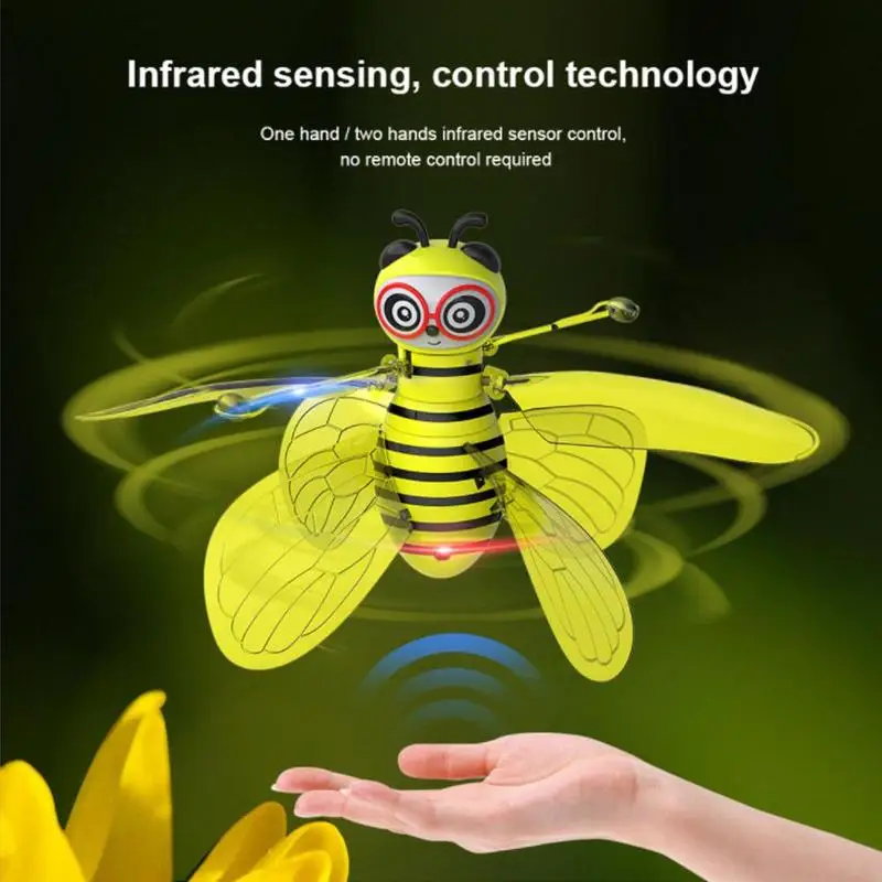 

Rc Flying Induction Bee Aircraft Remote Control Luminous Fight Electronic Infrared Induction Aircraft Led Light Mini Helicopter