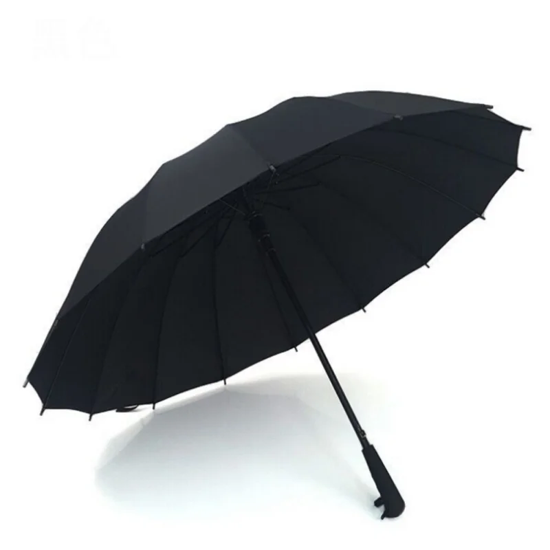

Umbrellas Semi-Auto Open Manual Close Umbrella Long Umbrella with 16 Ribs 190T Fiber Waterproof Solid Color Windproof Umbrella