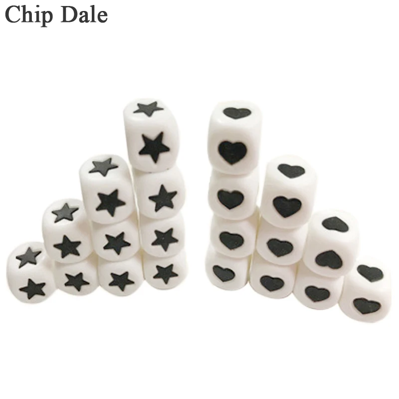 

10Pcs Star Heart Letter Beads Food Grade Silicone Teether Loose Bead 12mm Square Baby Teething DIY Bracelet Necklace