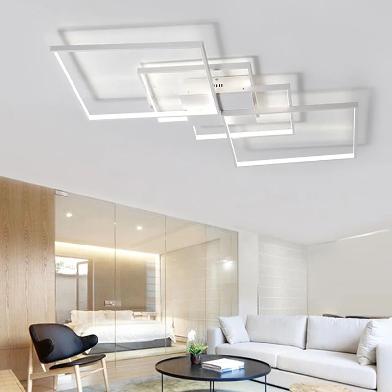 

Rectangle Acrylic Modern Led Ceiling Light For Living Room Bedroom study Square Surface Mounted Ceiling Lamp