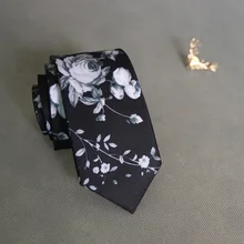 Mantieqingway цветочный Галстуки для мужские черные галстук 6 см узкие галстук Классический полиэстер Для женщин Gravata Vestidos Галстук Свадебные подарки