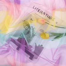 1 м/2 м/5 м ширина 150 см мягкий Радужный Цвет Тюль сетчатая ткань для банкета, вечеринки, свадьбы, сцены DIY материал платья