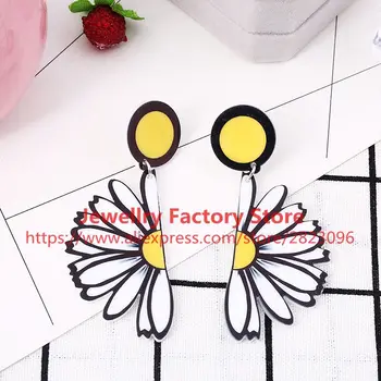 

200sets /lot exclusive Sunflower lady earrings stylish flower jewelry wholesale jewelry acrylic material earrings