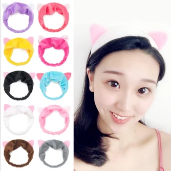 

Cute Harajuku Hairband Band Hair Cat Ears Head Lovely Etti Hair Band cotton Braider curler hair styling tools /by dhl 500pcs