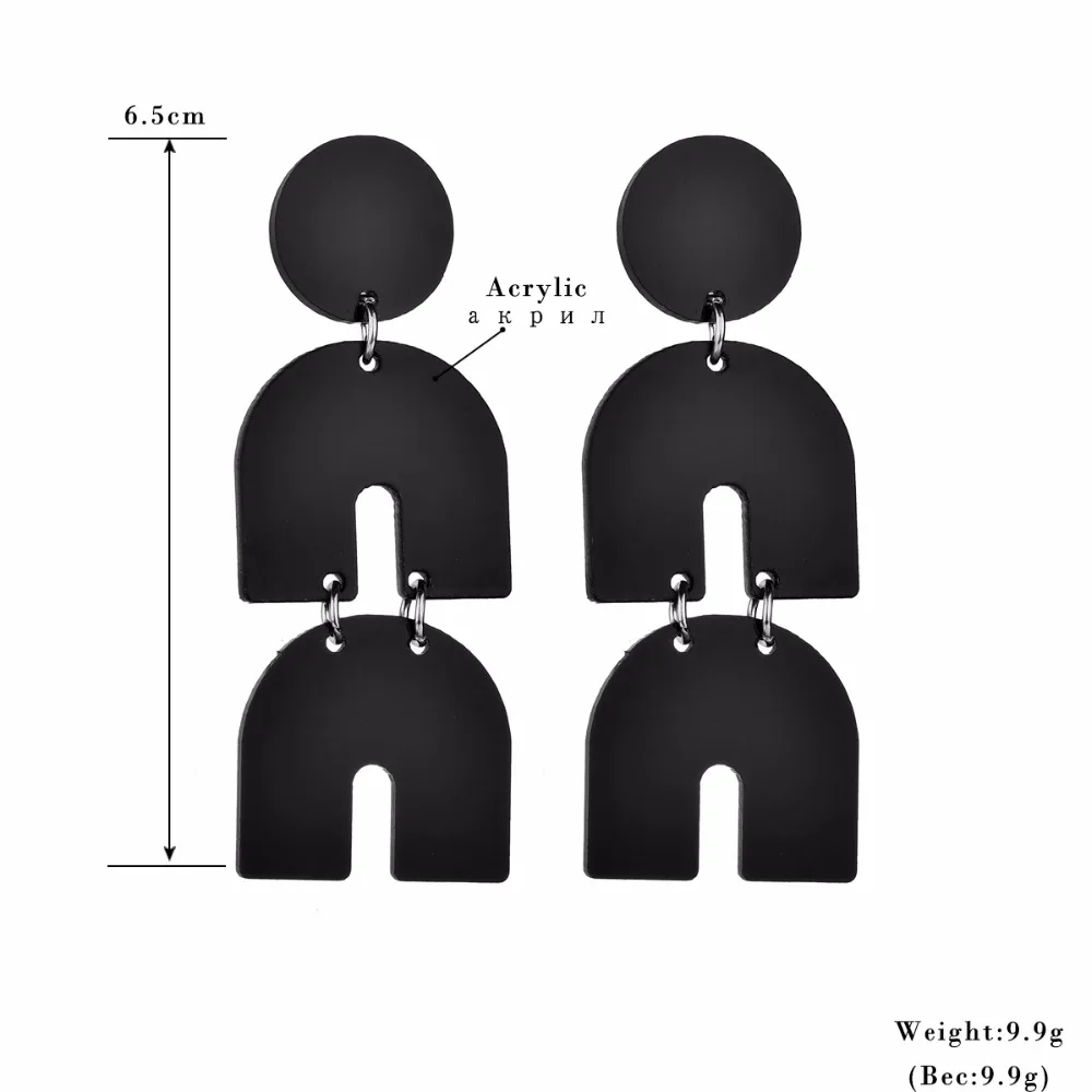 MESTILO, винтажные, богемные, черные, геометрические, Круглые, двойные, u-образные, акриловые серьги для женщин, модные, богемные, длинные, висячие серьги