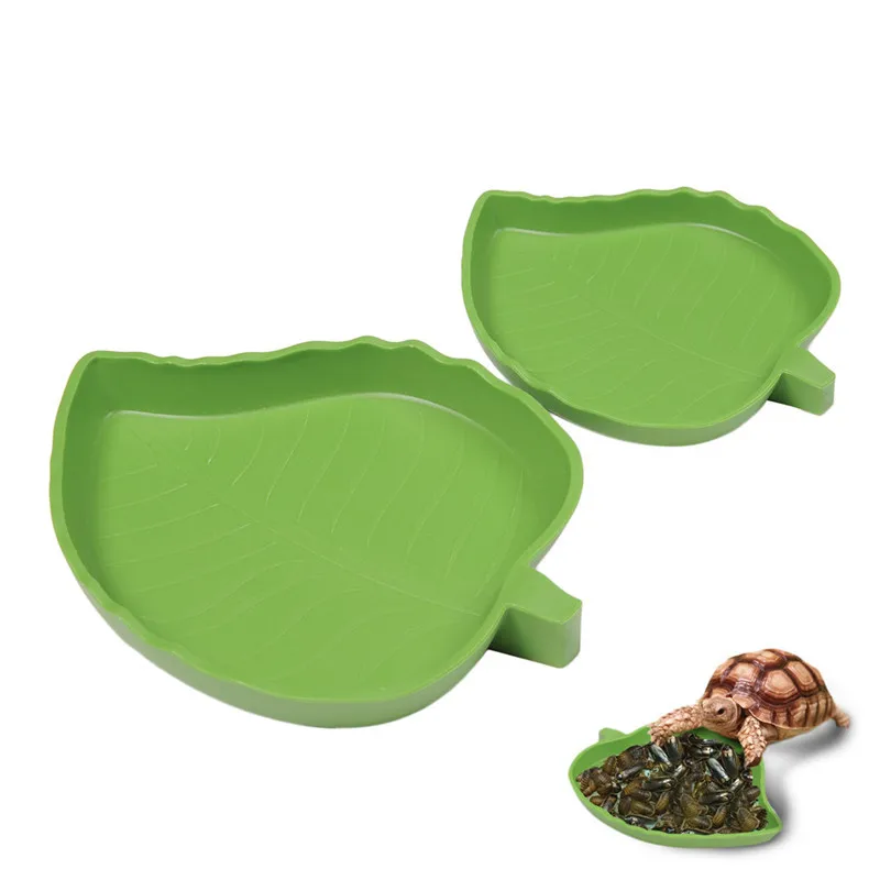 Leaf Shaped Food Water Bowls for Reptiles Tortoise Snakes Spiders Lizards Water Drinking Foods Feeder Small Pet Feeding Supplies 12