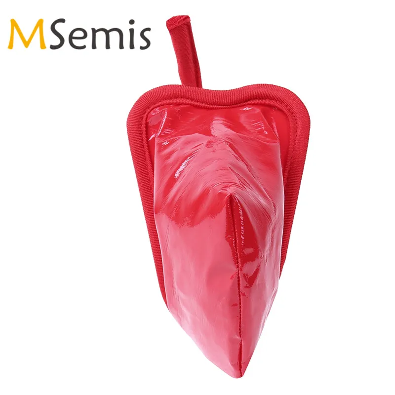 

Swimwear Men Gay Underwear C-string Thong Bikini Briefs Lingerie Underwear Patent Leather Crotchless Underpants Male Panties