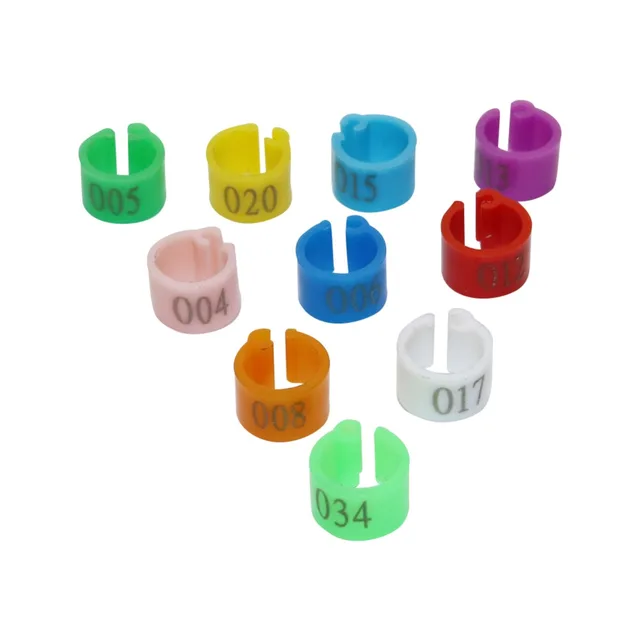 100 Pcs/bag Inner Diameter 6mm Pigeon Leg Poultry Dove Bird Parrot Clip Rings Band Foot Ring Pigeon Supplies NO.001~100 4