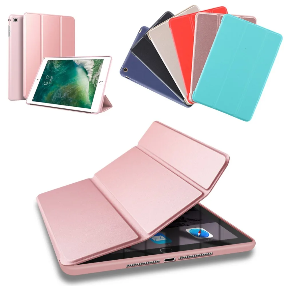 

Flip Stand Case For iPad 9.7 inch 2017 2018 A1822 A1823 A1893 Shell Shockproof silicone PU Leather Smart Cover Auto Sleep Air 2