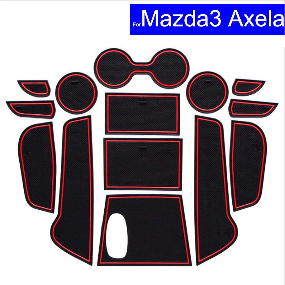 

Non-slip Car Interior Door Gate Slot Mats Carpets Position Cup Holder Pads For Mazda 3 Axela 2008~2015 2016 2017 Door Groove Mat