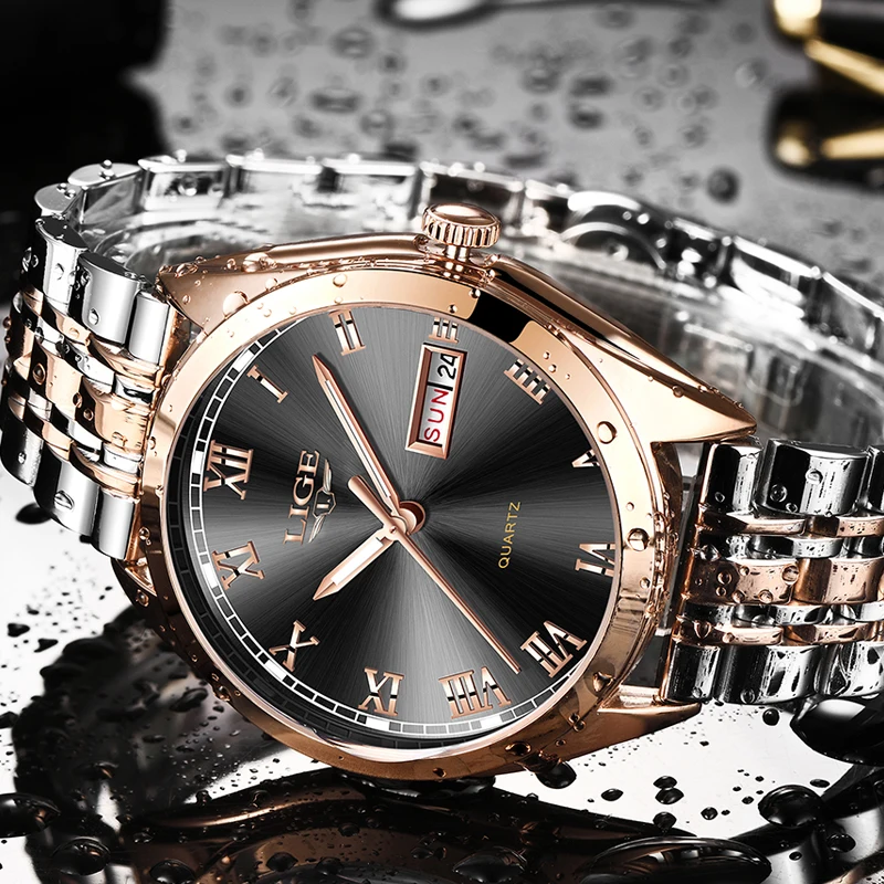 Relogio Masculino 2019New LIGE Watches Men Top Brand Fashion Chronograph Male Stainless Steel Waterproof Business Men WristWatch