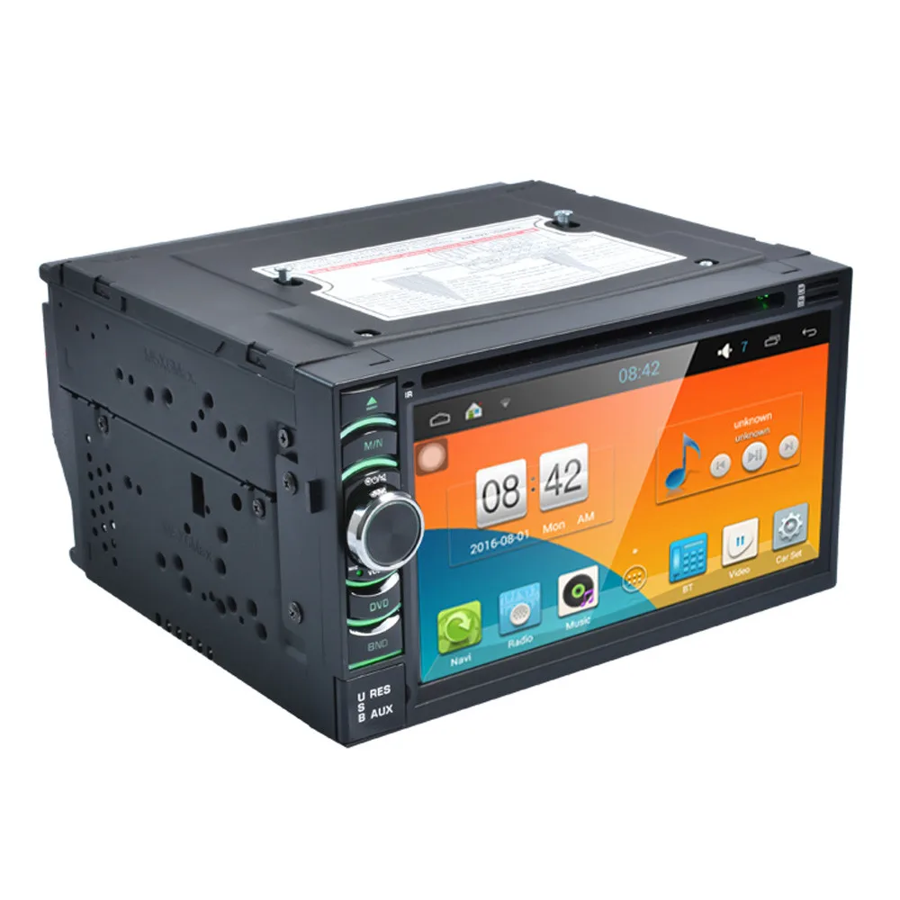 Android Wifi gps Nav автомобиль в тире USB/SD/AUX/MP3/CD DVD плеер 6,5 двойной DIN FM совместим с несколькими языками