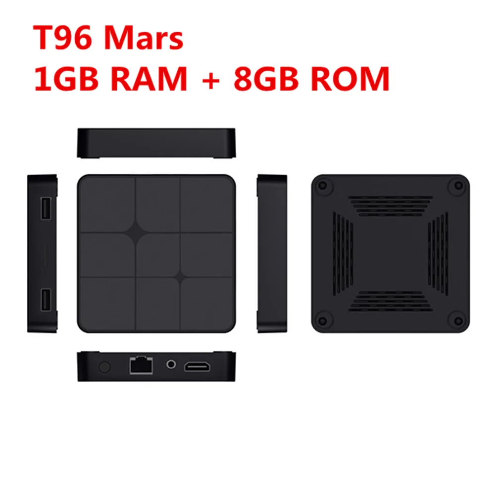 T96 Mars Android 7.1 2.4G Wi Fi 4K HD Smart TV Box 1GB 8GB RK3229 Set