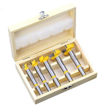 

5pcs Forstner Tips Hinge Boring Drill Bit Set for Carpentry Wood Window Hole Cutter Auger Wooden Drilling Dia 15 20 25 30 35mm