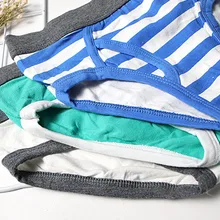 48 шт./партия, трусы для мальчиков, зеленые, серые трусы-боксеры в полоску, размер От 2 до 14 лет, трусы для подростков, удобные хлопковые детские трусы