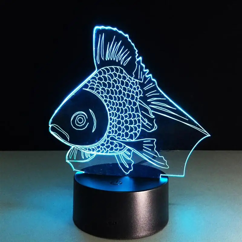 3D Sci Fi Lamp Visual Light Effect Touch Switch Colors Changes Night