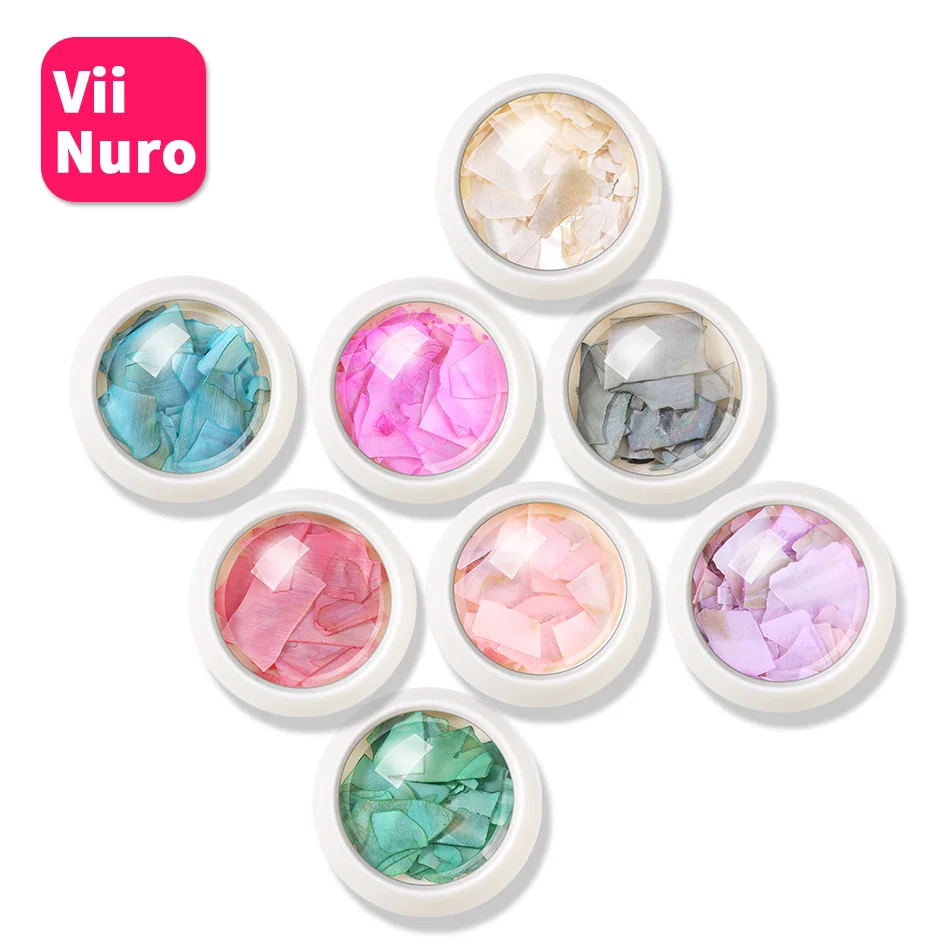 

ViiNuro 8 Colors Irregular Decoration For Nail Shell 3D Jewelry Flake Sequins For Nail Accessories Shell Paillette Nail Art