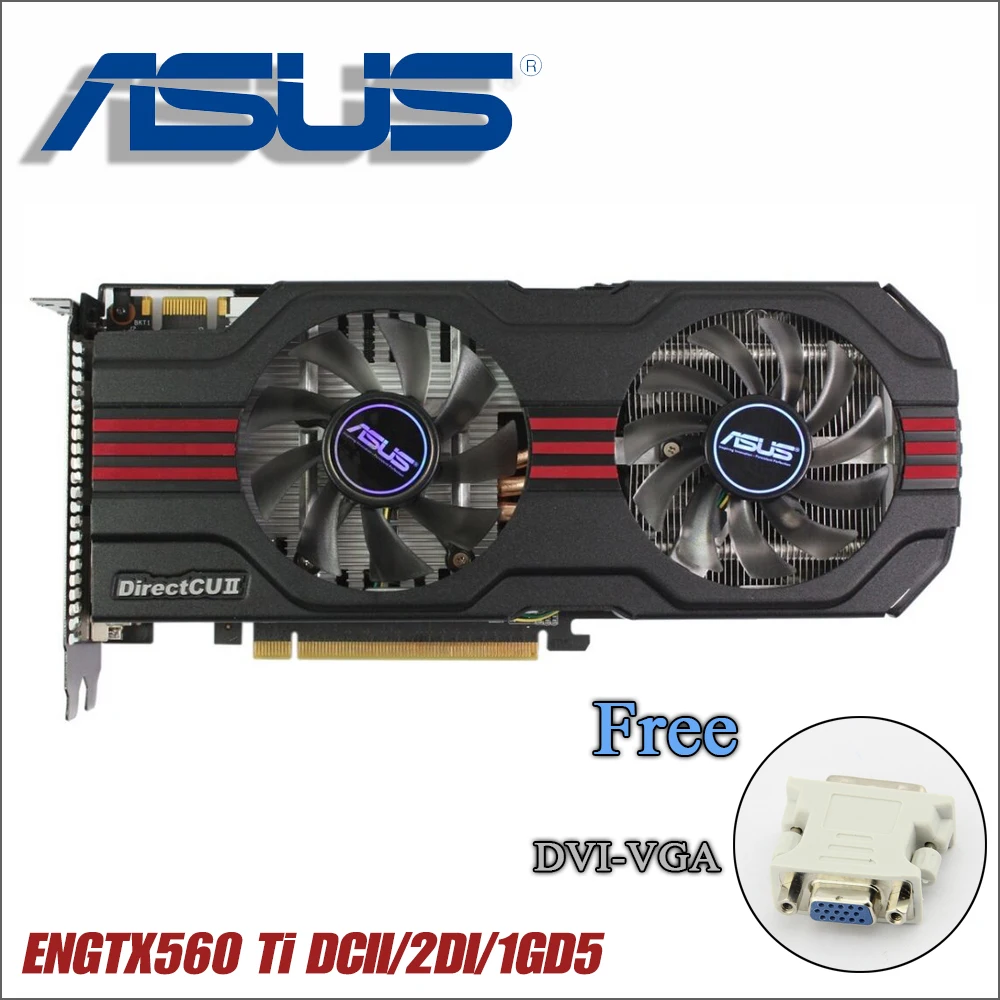 Б/у оригинальная Видеокарта ASUS GTX 560 Ti 1 ГБ 256Bit GDDR5, видеокарты для nVIDIA Geforce GTX560 ti, VGA, мощнее, чем GTX 750