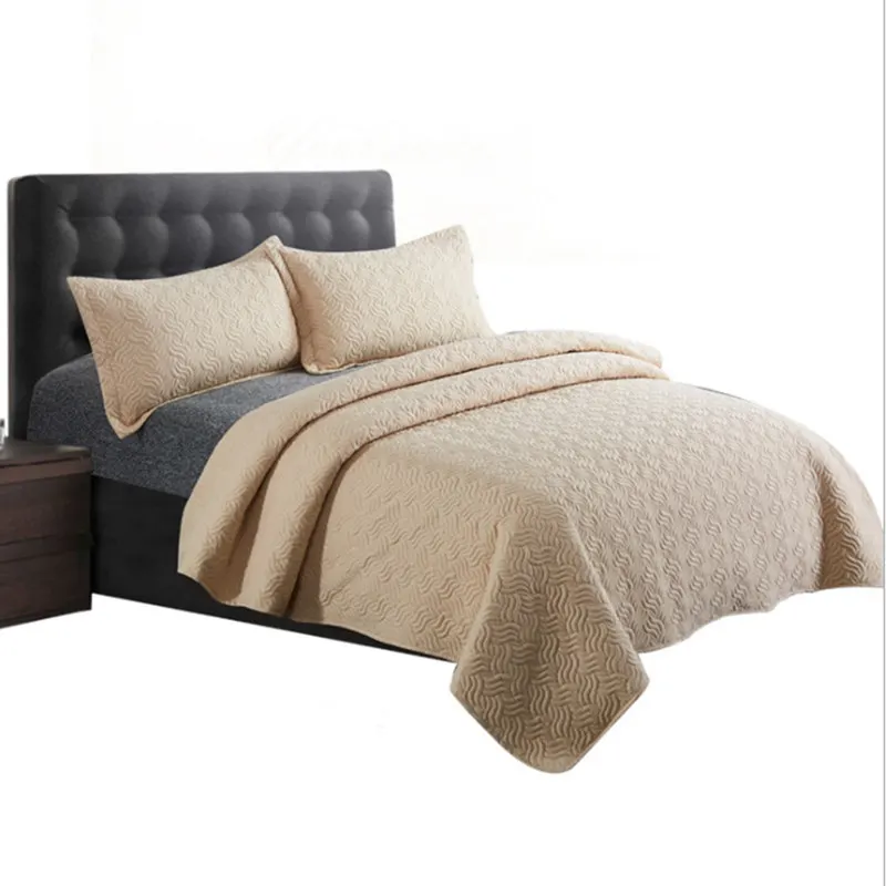 3Pcs Patchwork Bedspread Floral Printing Polyester Bedspreads Queen