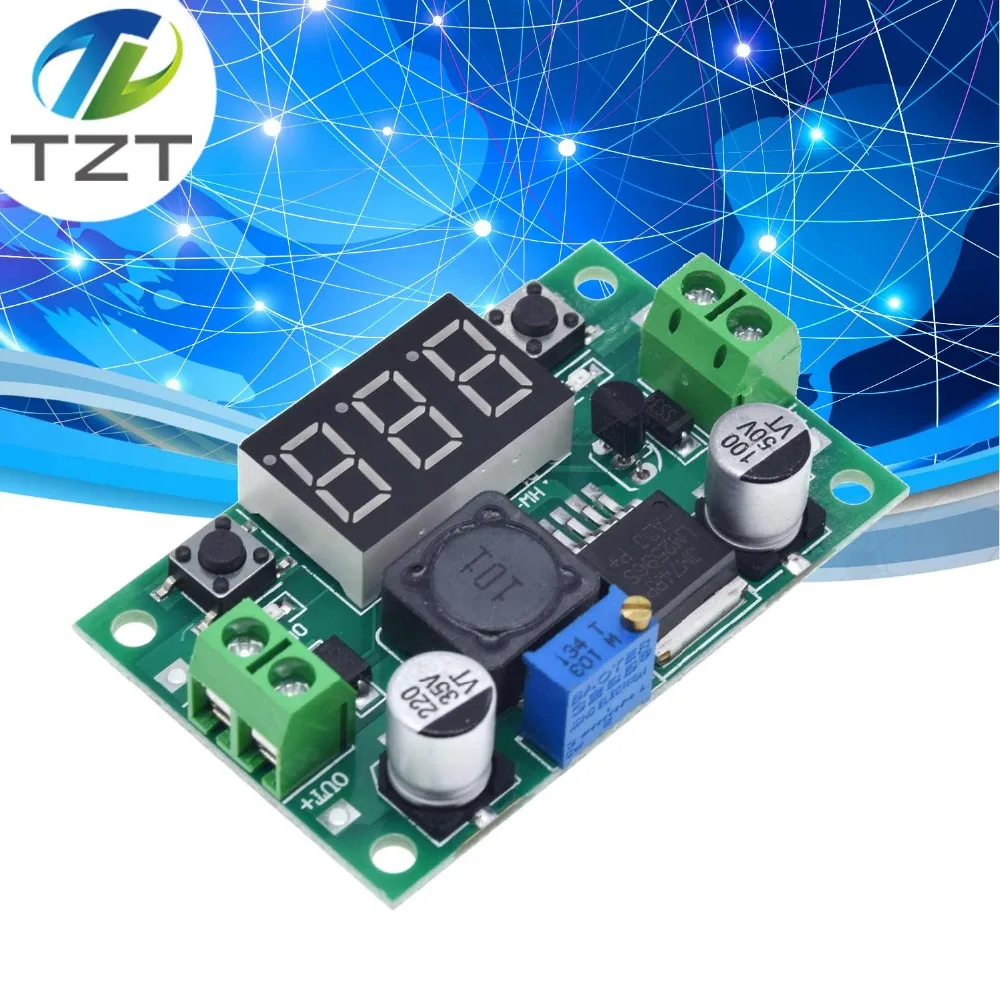 Регулируемый понижающий модуль питания TZT LM2596 постоянного тока от 4 0 до 40 1 3 37 в +
