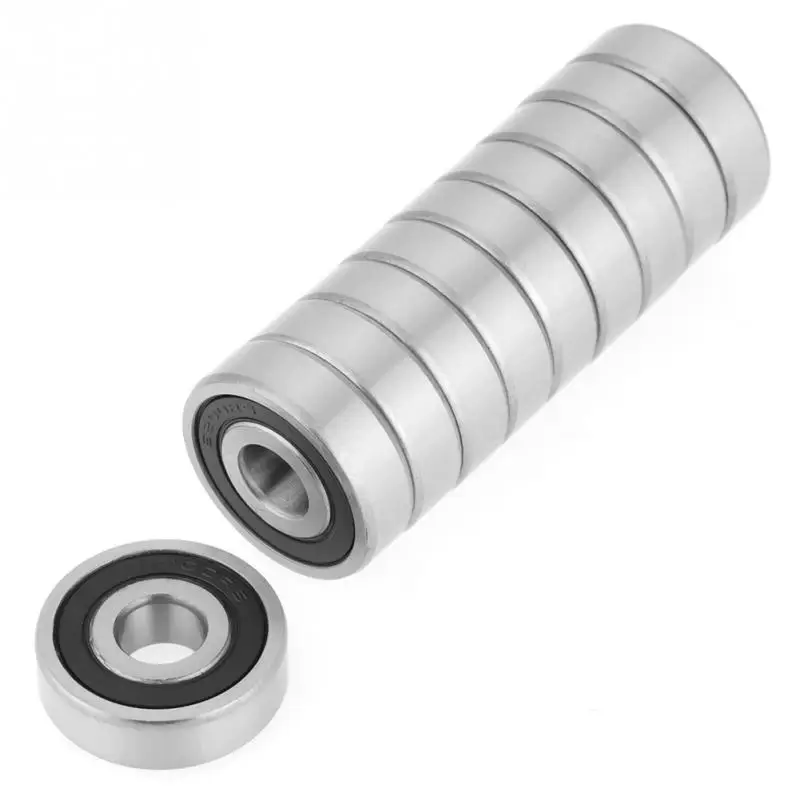 

10pcs 6200-2RS Steel Double Rubber Sealed Steel Deep Groove Ball Bearings 10*30*9mm