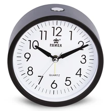 4 inch Round Silent Analog Alarm Clock Non Ticking Gentle Wake Beep Sounds Increasing Volume Battery