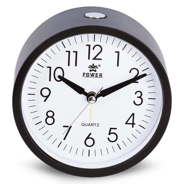 4 inch Round Silent Analog Alarm Clock Non Ticking, Gentle Wake, Beep Sounds, Increasing Volume