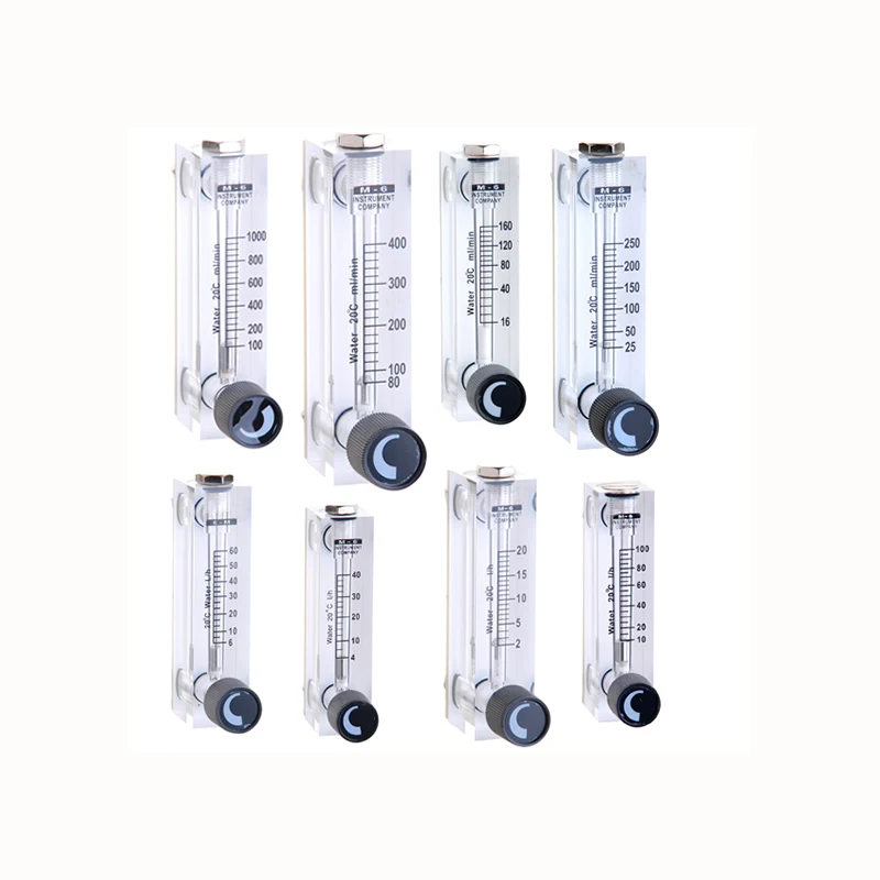 Medidor de flujo de agua PMMA hembra, Panel cuadrado tipo rotámetro LZT-6T, rango de ml/min LPH (litro por hora) de 1/4 "BSP
