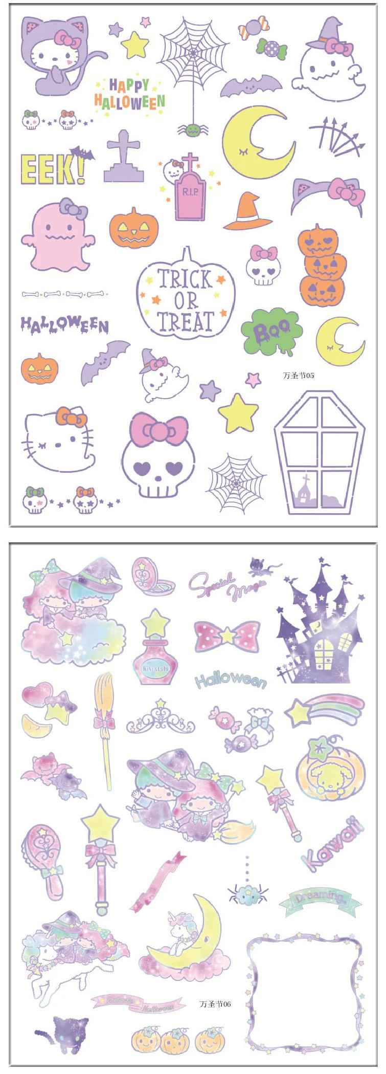 2 pcs/lot Kawaii Halloween Doll Decoration Planner DIY Sticker pasted Notebook Agenda Toy Stickers Scrapbooking Craft Supply