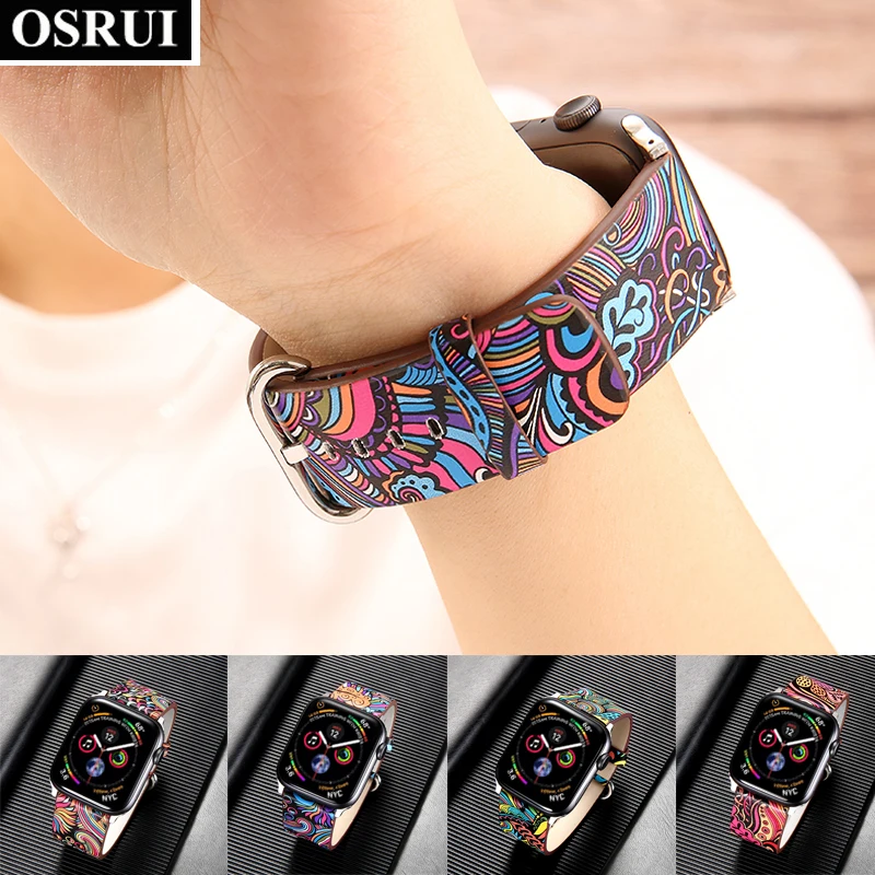 

44mm 40mm strap For apple watch band Chinese style leather strap 42mm 38mm correa aple watch iwatch series 4 3 2 1 Accessories