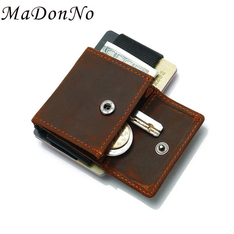 

Genuine Leather Card Holder Men Wallets Money Bag Male Vintage Black Short Purse 2019 Small Slim Wallets Mini Wallet Thin Vallet